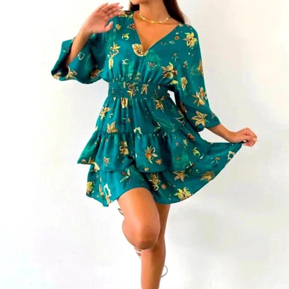 Zara Floral ruffle Dress. Size Medium. NWT - Picture 1 of 10